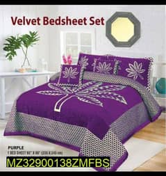 4pce Velvet Jacquard Double Bedsheet SET