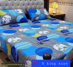 Crystal cotton printed double bed sheet with 2 pillow covers