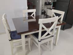 Dining Table, Glass Top with 4 Chairs