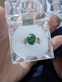 Zambian emerald Chandi ring