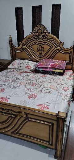King size Bed with side tables and slim mattress