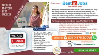 Online writing Jobs Daily Income:1500 to 2500 Per Assignment/-