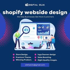 Shopify store design just in (5000) with poster and logo