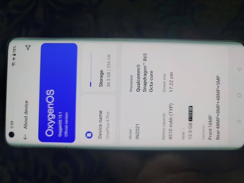 one plus 8 pro 5g. 12gb 256gb. pta approved 5