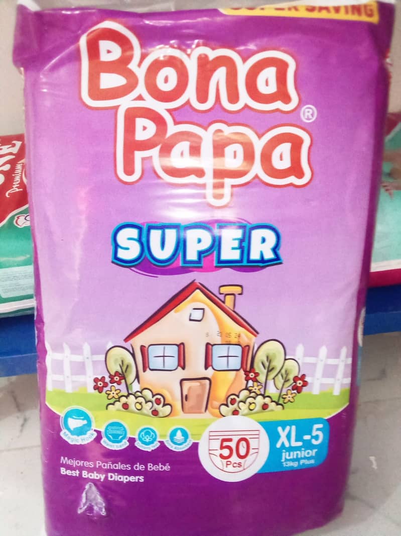 Bona Papa Super original Diaper - X-Large Size 5 (+13kg) - 50 Pcs Pac 1
