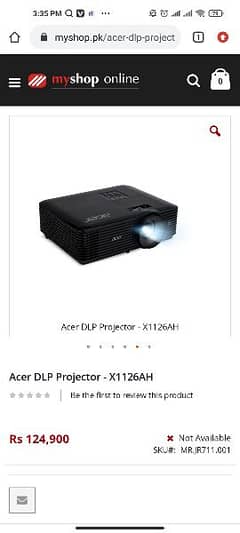 new Acer dlp projecter 0