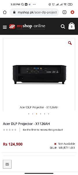 new Acer dlp projecter 2