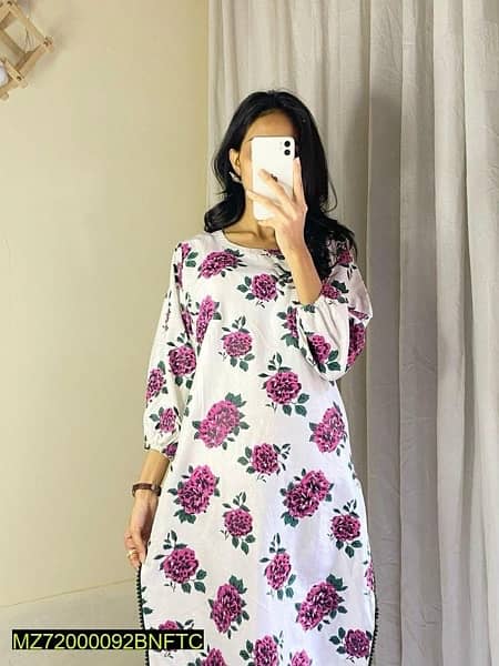 Free Delivery  2 Pcs Women's Stitched Linen Printed Suit 12