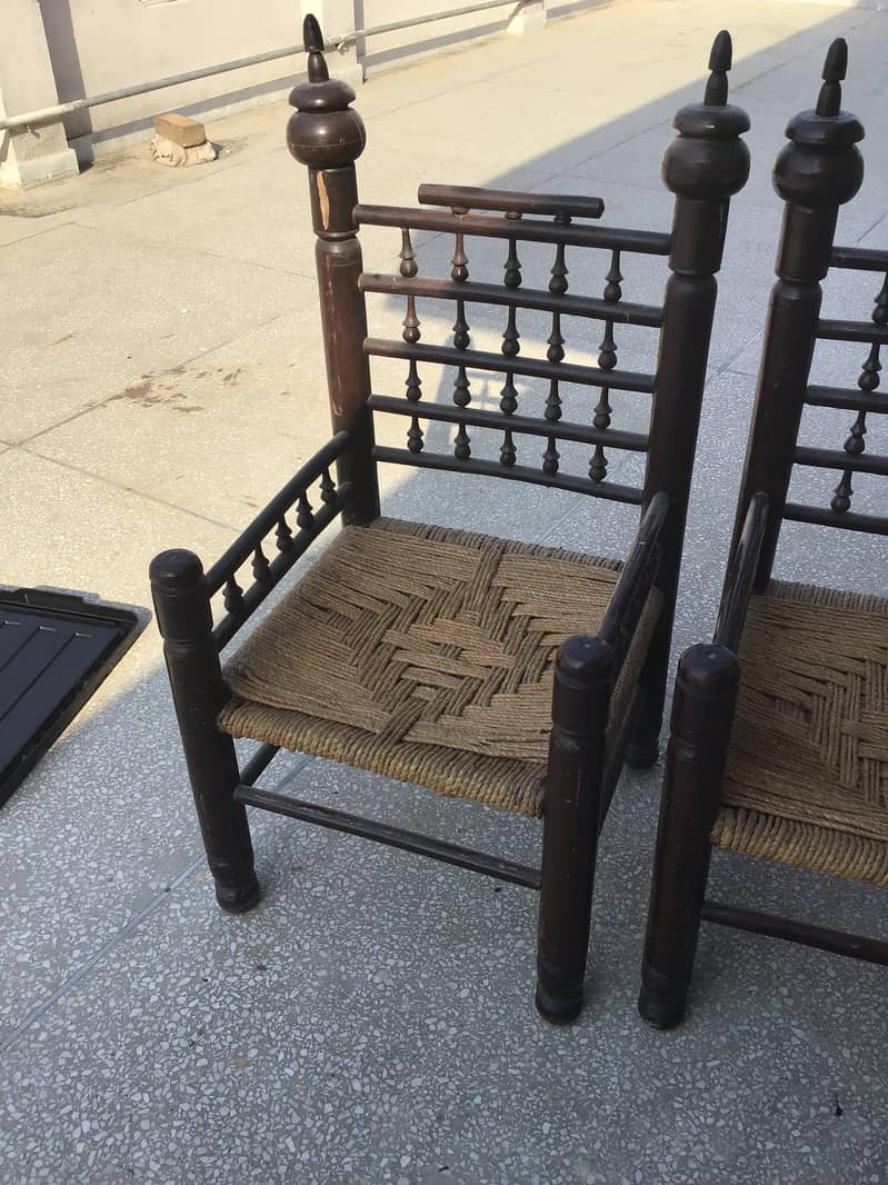 Pair of Two Beautiful Wooden Chairs (Vintage Design) Price negotiable 1