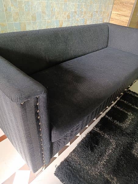 3 seater sofa Black Jacquard fabric 0