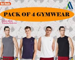 men,s dri fit plain reflector sando shirt pack of 4 gymwear