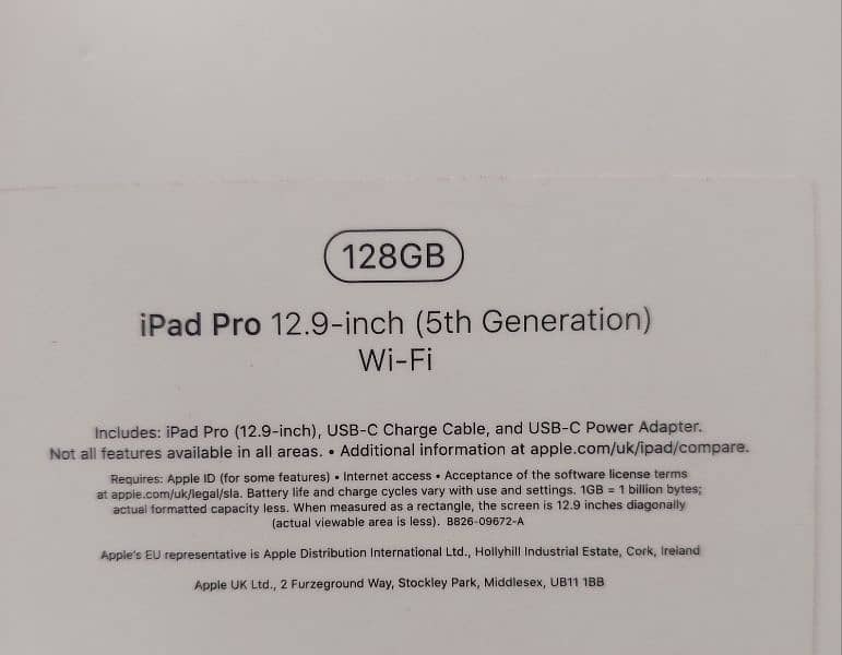 APPLE IPAD PRO 12.9  ( 5TH GENERATION) M1 CHIP 8GB RAM 128 GB STORAGE 4