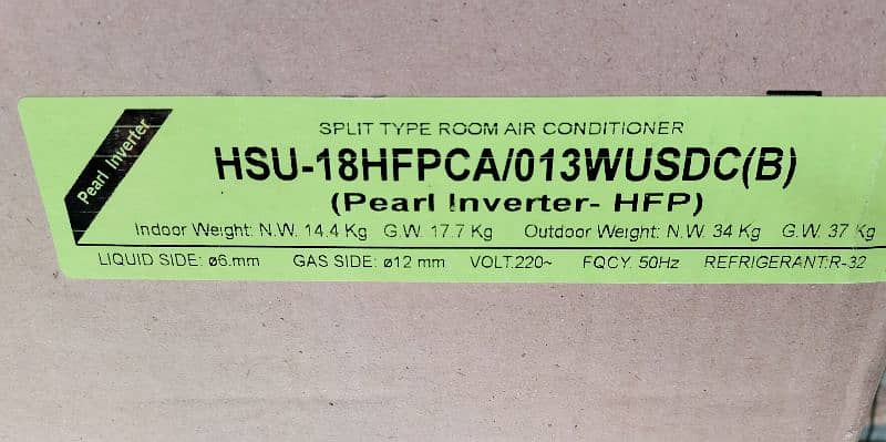 Brand new Haier Pearl 1.5Ton inverter wifi Ups 10