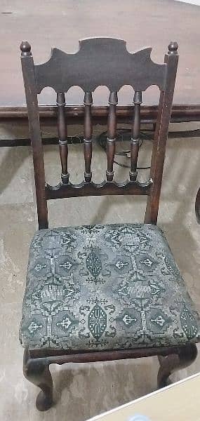 original wood made dining table with six chairs 1