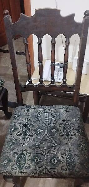 original wood made dining table with six chairs 2