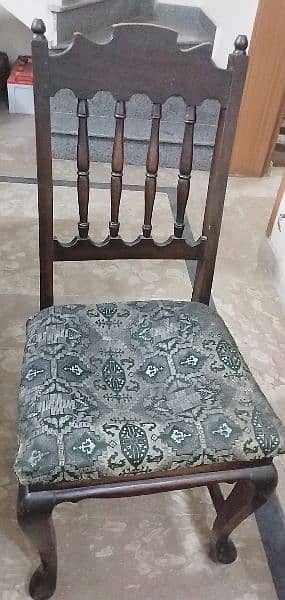 original wood made dining table with six chairs 3