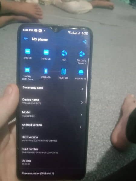Tecno pop 5 LTE 2/32 ha. 10/9 condition ha . 5