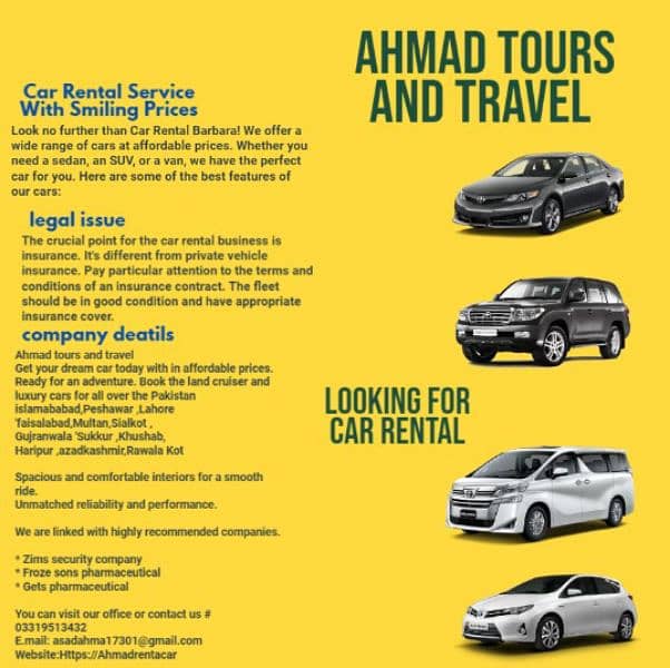 Ahmad tours and travel 
Get your dream car 10