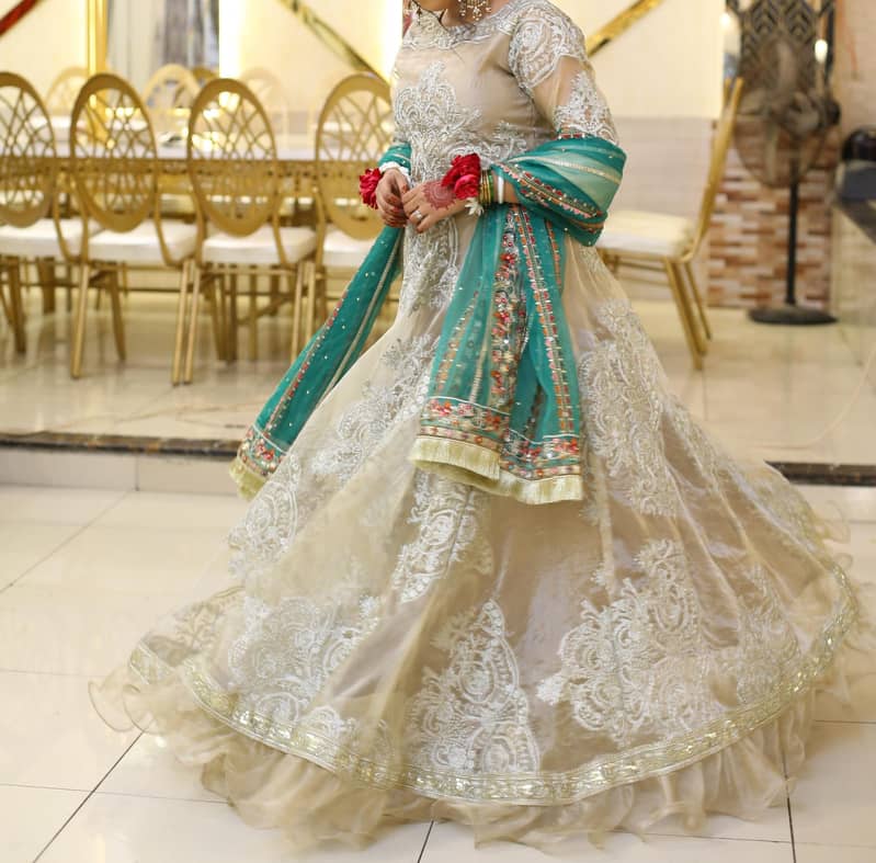 Embroided Oraganza Lehega, Wedding lehenga 1