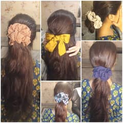 Compete hair accessory pack: Pack of four scrunchies and one bow clip 0