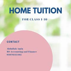 Home tutor is available