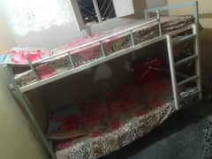 Double story iron bed with 18 gauge pipe with mattress