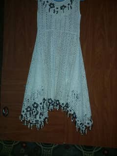 shinny White color frock 0