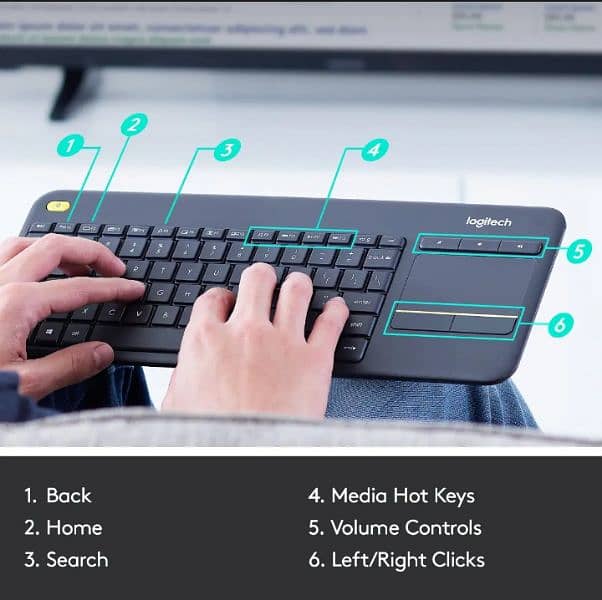 Original Logitech K400+ Wireless Keyboard with keypad 2