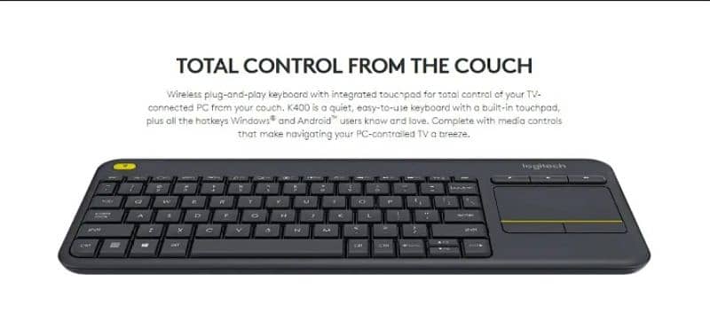 Original Logitech K400+ Wireless Keyboard with keypad 4