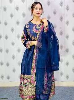 2 pcs women stitched linen Embroidered