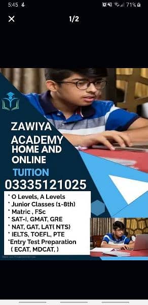 Home/Online Tuitions O/A Levels, SAT-I, GMAT, GRE, IELTS 5