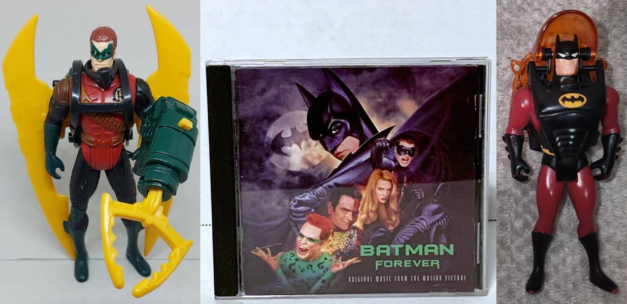 1995 Batman Forever Compact Audio Disc with 2 Figures 8