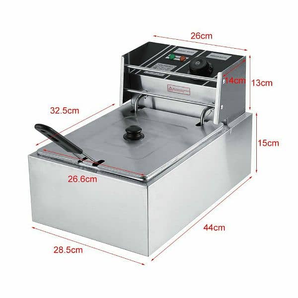 Single Electric Deep Fryer 6L Stainless Steel French Fries machine 4