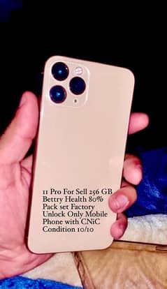 11 Pro (256 GB) Factory unlock (Pack set) Only phone With CNIC