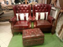Luxury Pure Leather Sofas Set For Sale