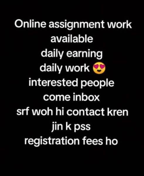 agr koi interested hea to merea pass online work available hea 1