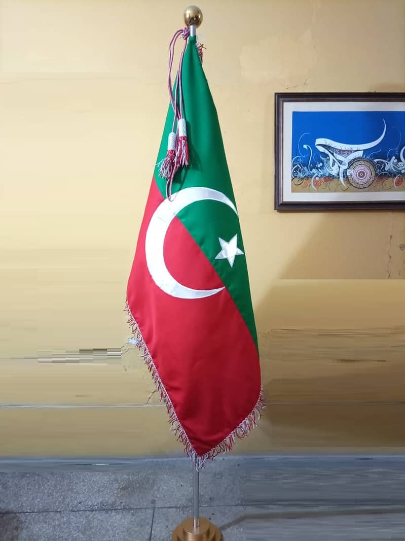 KPK Flag & PTI Flag with Floor Stand for Govt or commissioner Office 6