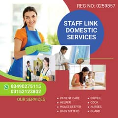 Domestic staff we Provide ( Maids, Babysitter, Cook, Attendent Etc )