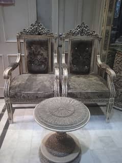 wood fiber royal chairs n table set for sale