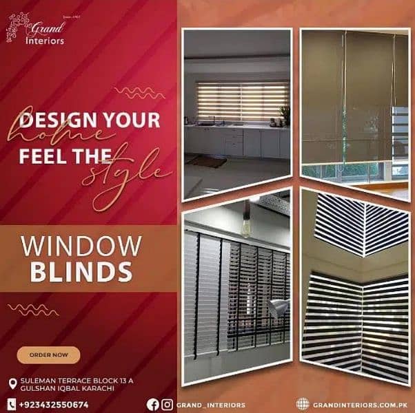 Window blinds curtains wooden roller vertical blind by Grand interiors 0