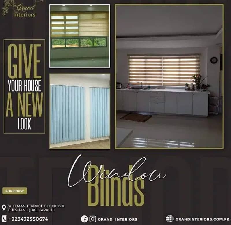 window blinds curtains wooden roller vertical blind by Grand interiors 0