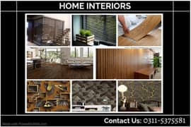 Vinly or Wooden flooring,Window blinds,Wallpaper,Ceiling,Wall Panels