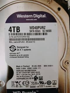 Western Digital Purple 4TB Surveillance Hard Drive