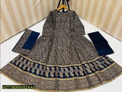 3 Pcs Women's Stitched Katan Silk Steam Printed Suit. delivery Pakistan