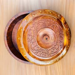 Handmade Royal Look Dry Fruit Bowl with Carved Brass Work 0