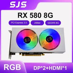 AMD Radeon RX 580 8GB GDDR5 256-Bit Gaming Graphics Card White RGB GPU 0