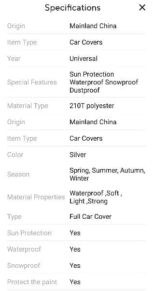 All Season UV Protection Car Top Cover Imported 6