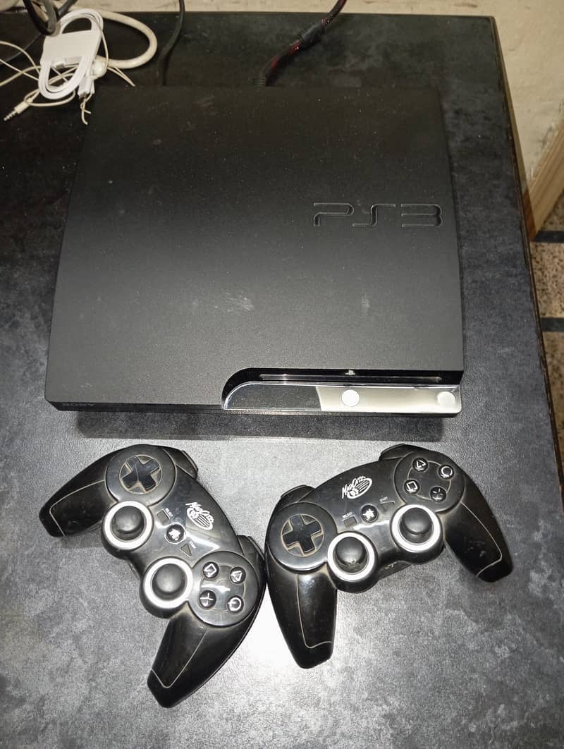 PS3 320GB WITH 2 MADCAT CONTROLLERS CALL-03335635777 2