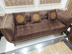 03 Seater Sofa (1, 2 & 3) Velvet Brown