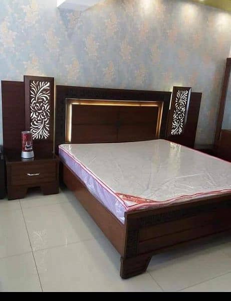 double bed set, king size bed set, sheesham wood structure, furniture, 2